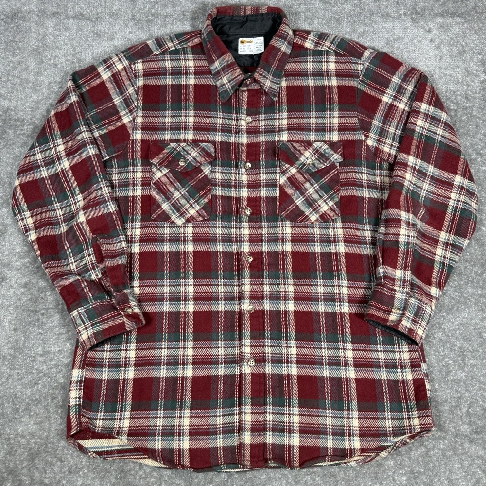 VTG Key Imperial Shirt Men's XL Red Plaid Flannel Workwear Long Sleeve USA Made
